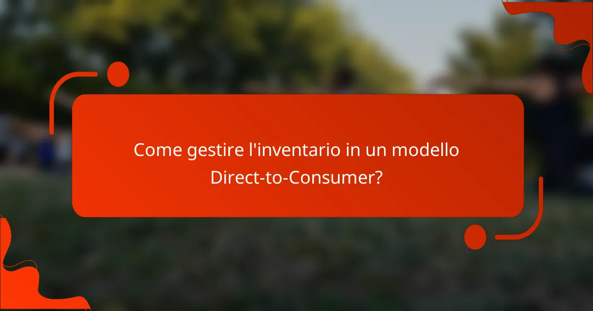 Come gestire l'inventario in un modello Direct-to-Consumer?