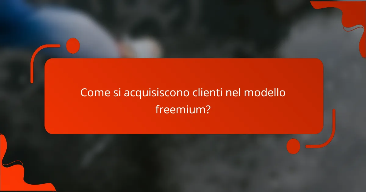 Come si acquisiscono clienti nel modello freemium?