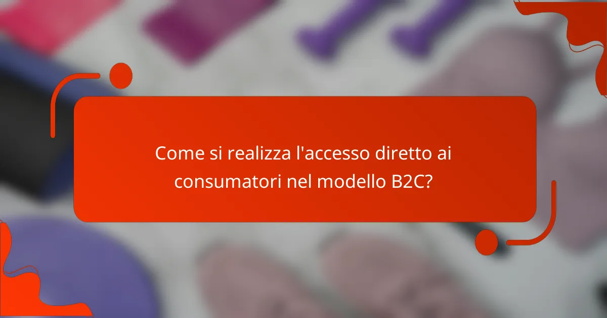 Come si realizza l'accesso diretto ai consumatori nel modello B2C?