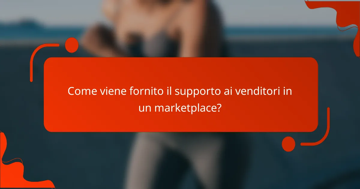 Come viene fornito il supporto ai venditori in un marketplace?