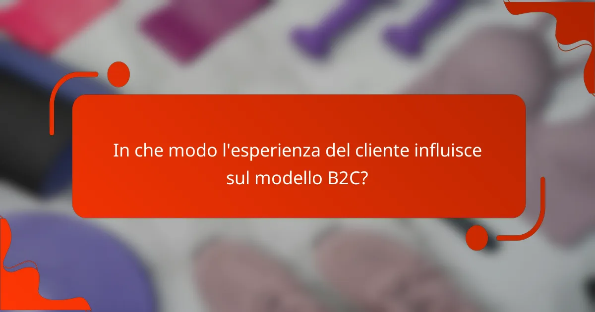 In che modo l'esperienza del cliente influisce sul modello B2C?