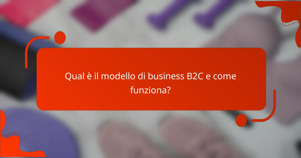 Qual è il modello di business B2C e come funziona?