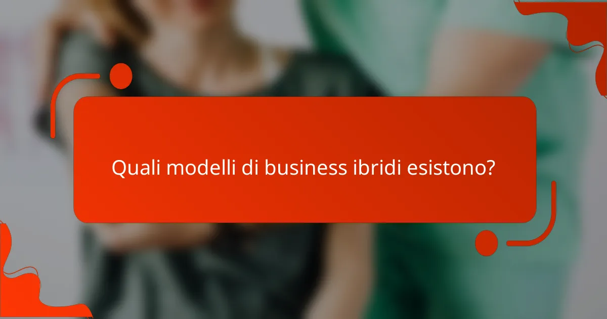 Quali modelli di business ibridi esistono?