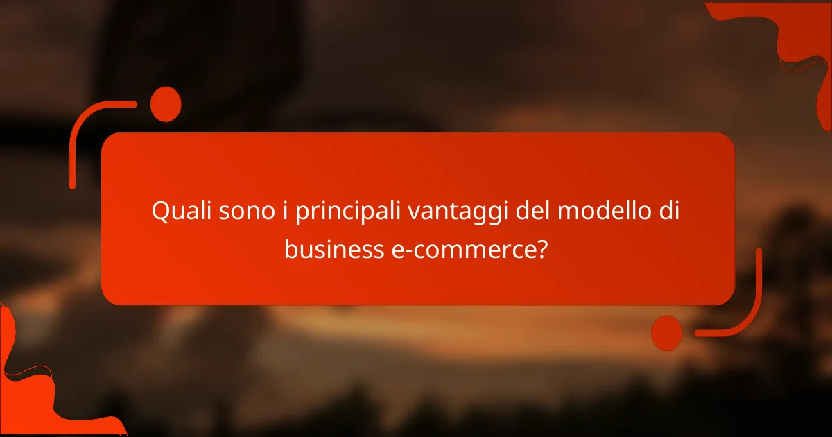 Quali sono i principali vantaggi del modello di business e-commerce?