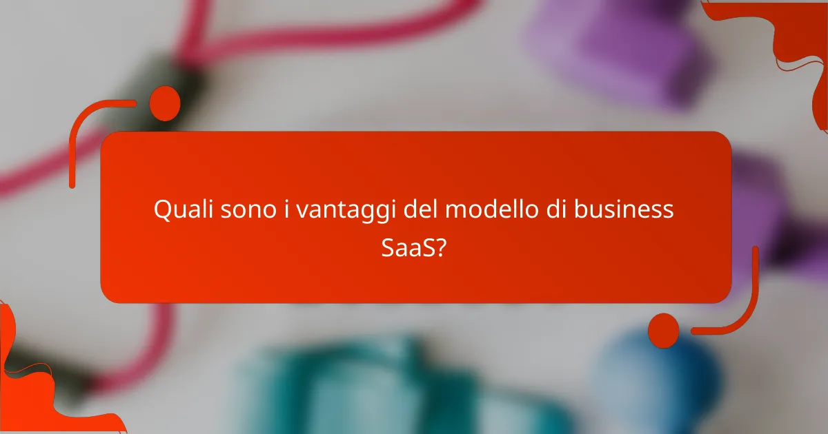 Quali sono i vantaggi del modello di business SaaS?