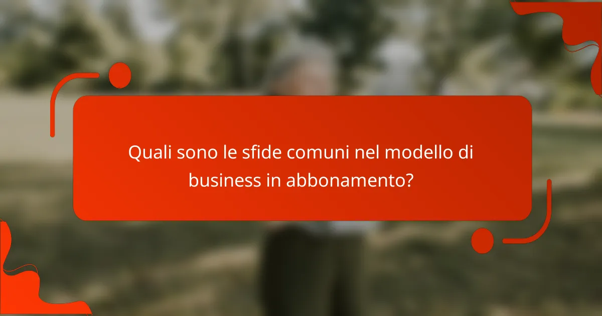 Quali sono le sfide comuni nel modello di business in abbonamento?