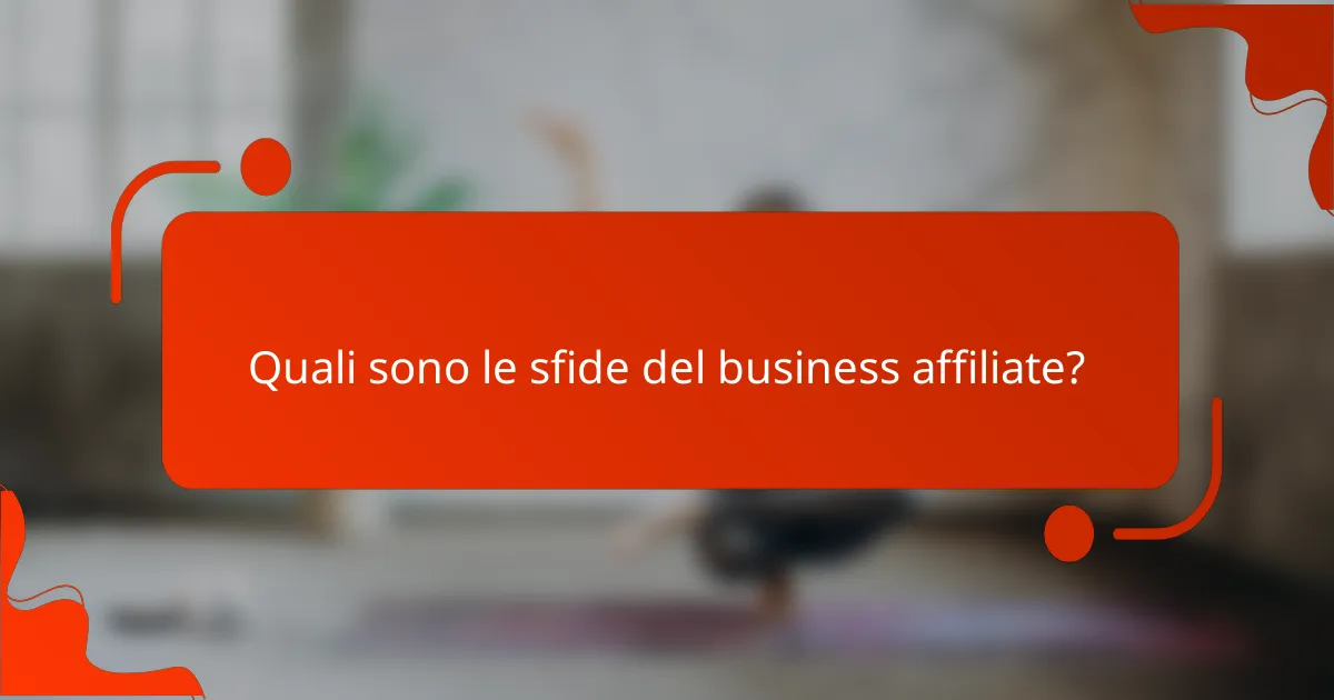 Quali sono le sfide del business affiliate?