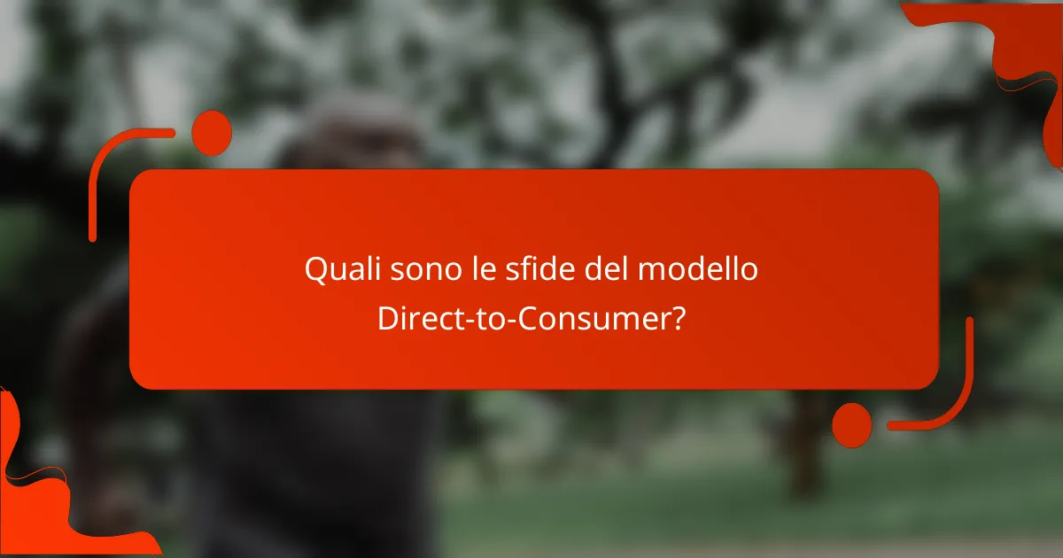 Quali sono le sfide del modello Direct-to-Consumer?