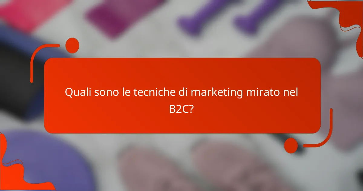 Quali sono le tecniche di marketing mirato nel B2C?